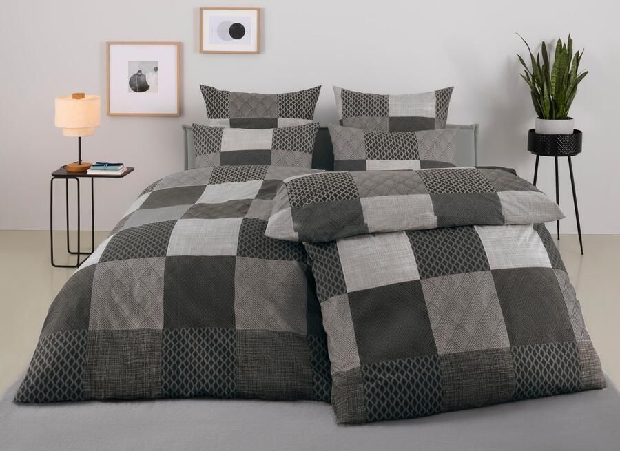 BIERBAUM Beddengoed Ella in hoogwaardig renforcé ruitontwerp vanaf maat 135x200 cm - Foto 4