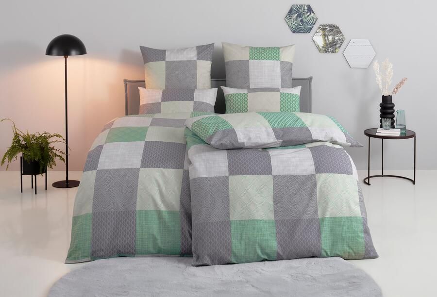 BIERBAUM Beddengoed Ella in hoogwaardig renforcé ruitontwerp vanaf maat 135x200 cm - Foto 4