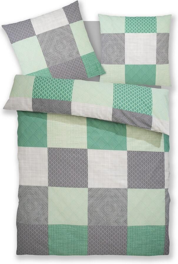 BIERBAUM Beddengoed Ella in hoogwaardig renforcé ruitontwerp vanaf maat 135x200 cm - Foto 2