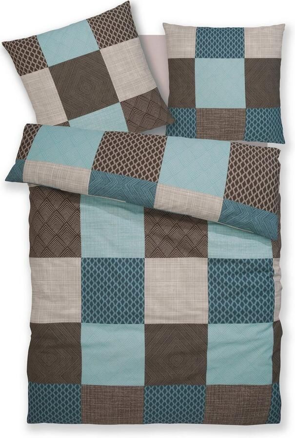 BIERBAUM Beddengoed Ella in hoogwaardig renforcé ruitontwerp vanaf maat 135x200 cm - Foto 4