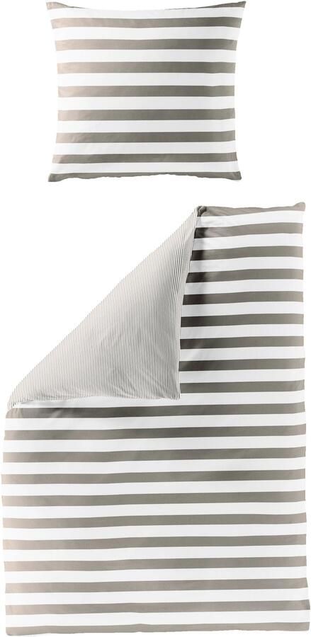 BIERBAUM Beddengoed Modern Stripes Mako-satijn 100% katoen gestreept onderhoudsvriendelijk (2-delig) - Foto 5