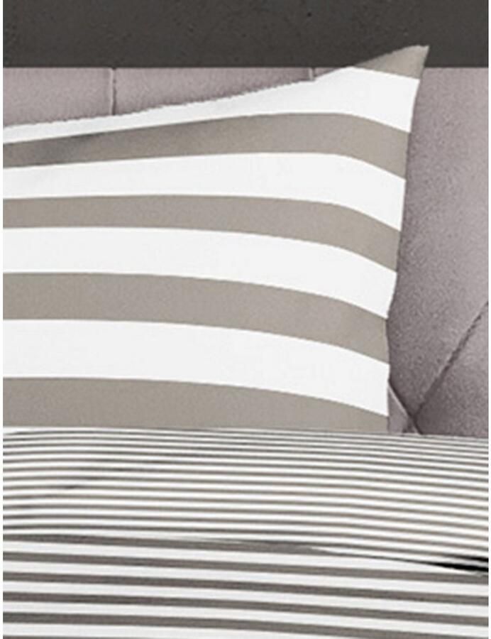 BIERBAUM Beddengoed Modern Stripes Mako-satijn 100% katoen gestreept onderhoudsvriendelijk (2-delig) - Foto 2