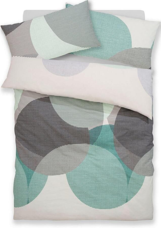 BIERBAUM Overtrekset Carla in mt. 135x200 of 155x220 cm Dekbedovertrek van katoen geometrische dekbedovertrek met ritssluiting (2-delig) - Foto 2