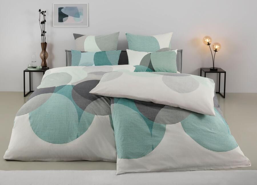 BIERBAUM Overtrekset Carla in mt. 135x200 of 155x220 cm Dekbedovertrek van katoen geometrische dekbedovertrek met ritssluiting (2-delig) - Foto 6