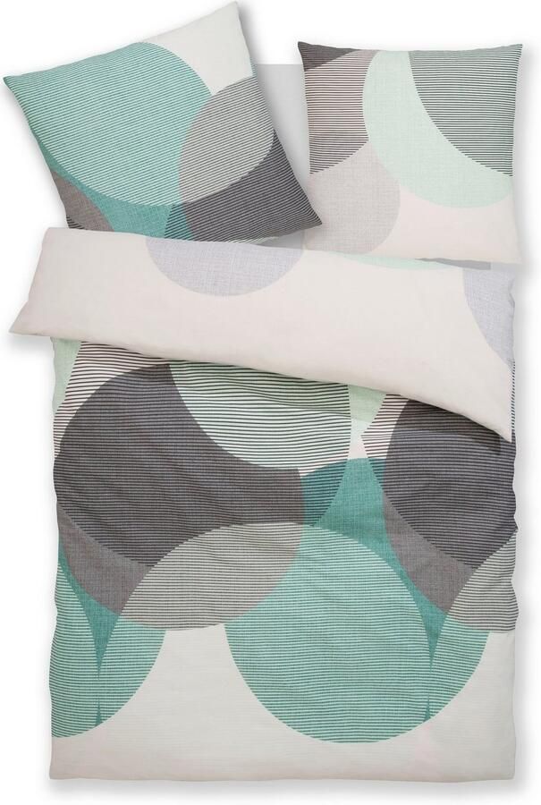 BIERBAUM Overtrekset Carla in mt. 135x200 of 155x220 cm Dekbedovertrek van katoen geometrische dekbedovertrek met ritssluiting (2-delig) - Foto 3