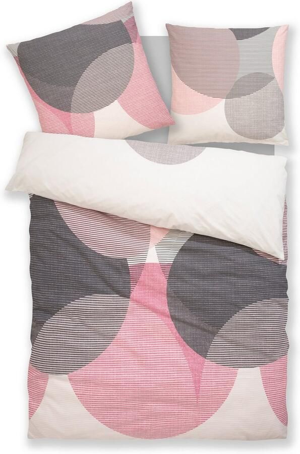 BIERBAUM Overtrekset Carla in mt. 135x200 of 155x220 cm Dekbedovertrek van katoen geometrische dekbedovertrek met ritssluiting (2-delig) - Foto 4