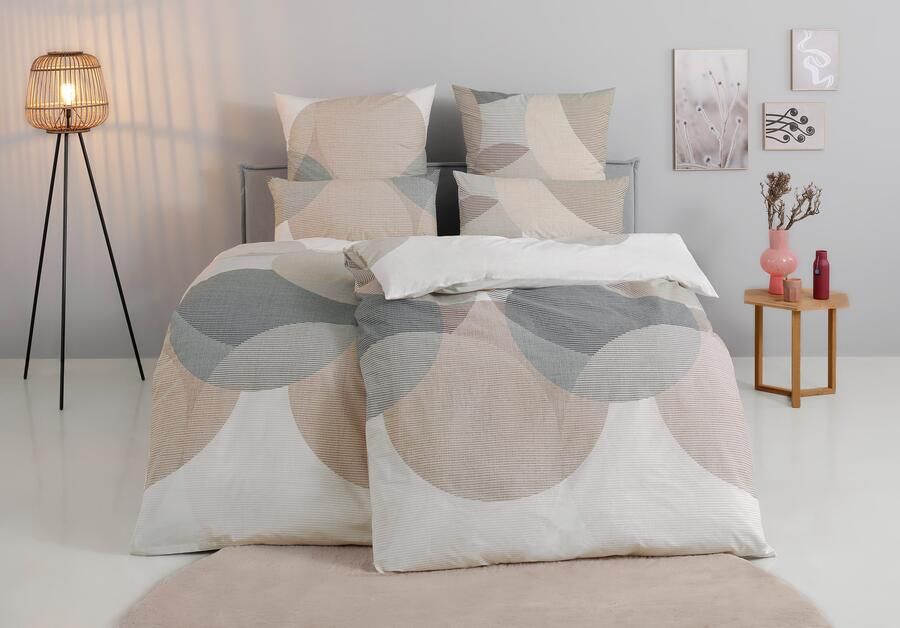BIERBAUM Overtrekset Carla in mt. 135x200 of 155x220 cm Dekbedovertrek van katoen geometrische dekbedovertrek met ritssluiting (2-delig) - Foto 7