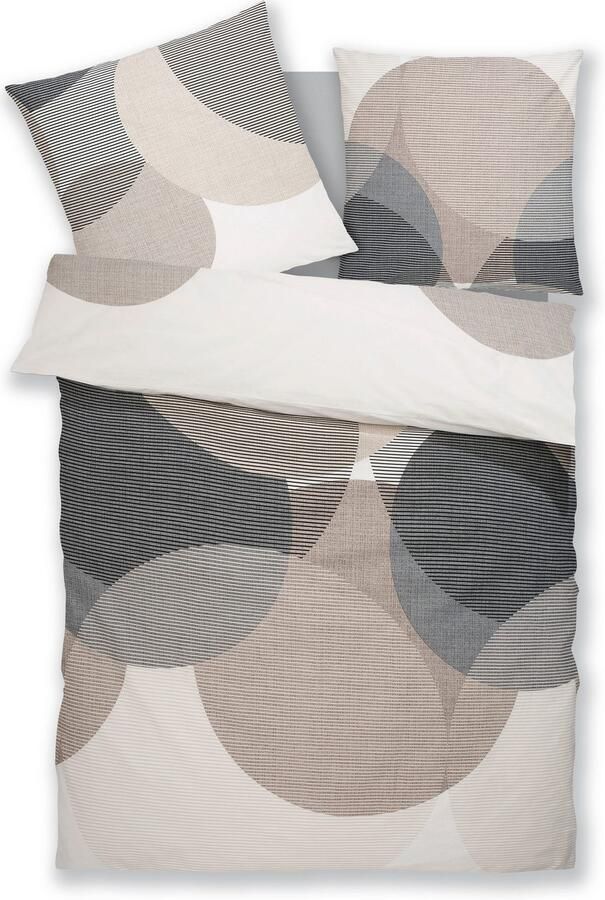 BIERBAUM Overtrekset Carla in mt. 135x200 of 155x220 cm Dekbedovertrek van katoen geometrische dekbedovertrek met ritssluiting (2-delig) - Foto 3