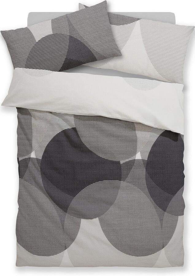 BIERBAUM Overtrekset Carla in mt. 135x200 of 155x220 cm Dekbedovertrek van katoen geometrische dekbedovertrek met ritssluiting (2-delig) - Foto 4