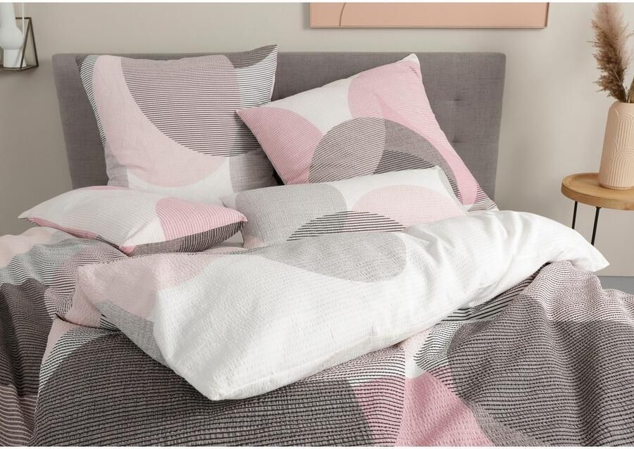 BIERBAUM Overtrekset Carla in mt. 135x200 of 155x220 cm Dekbedovertrek van katoen geometrische dekbedovertrek met ritssluiting (2-delig) - Foto 4