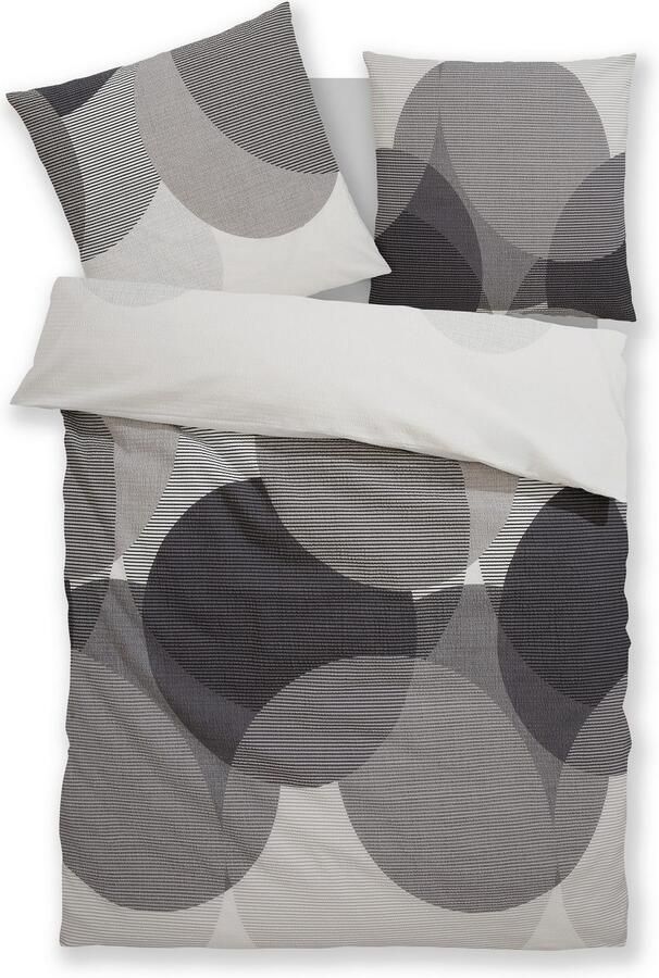 BIERBAUM Overtrekset Carla in mt. 135x200 of 155x220 cm Dekbedovertrek van katoen geometrische dekbedovertrek met ritssluiting (2-delig) - Foto 5