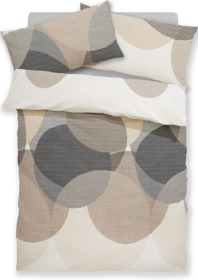 BIERBAUM Overtrekset Carla in mt. 135x200 of 155x220 cm Dekbedovertrek van katoen geometrische dekbedovertrek met ritssluiting (2-delig) - Foto 3