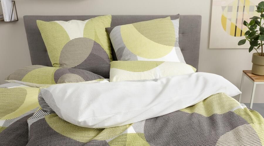 BIERBAUM Overtrekset Carla in mt. 135x200 of 155x220 cm Dekbedovertrek van katoen geometrische dekbedovertrek met ritssluiting (2-delig) - Foto 9