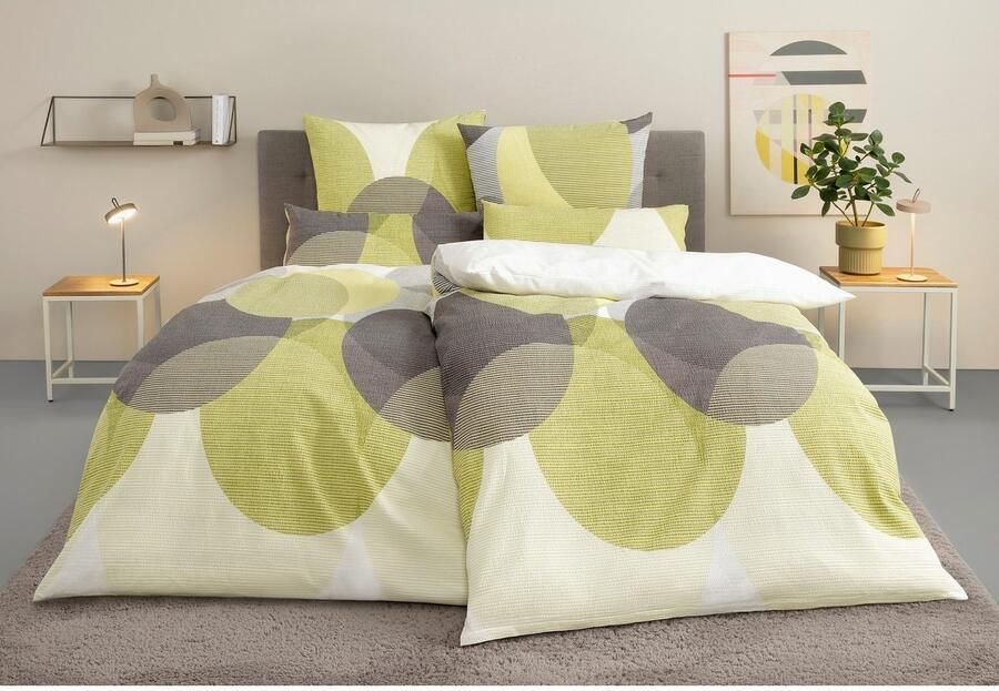 BIERBAUM Overtrekset Carla in mt. 135x200 of 155x220 cm Dekbedovertrek van katoen geometrische dekbedovertrek met ritssluiting (2-delig) - Foto 3