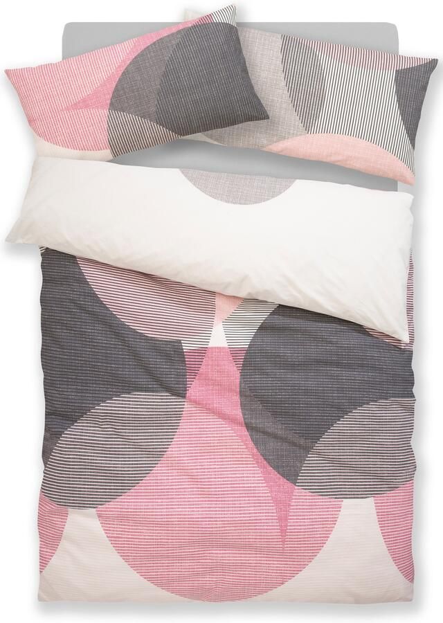 BIERBAUM Overtrekset Carla in mt. 135x200 of 155x220 cm Dekbedovertrek van katoen geometrische dekbedovertrek met ritssluiting (2-delig) - Foto 3