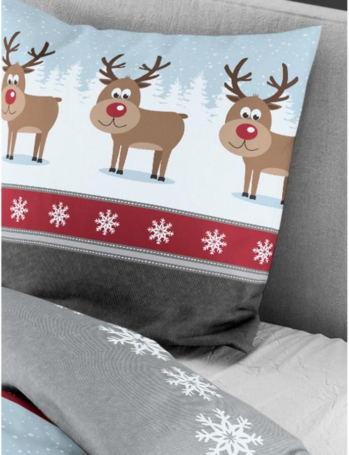 BIERBAUM Overtrekset Kabouter 100% katoen flanel verschillende kerstontwerpen (2-delig) - Foto 3