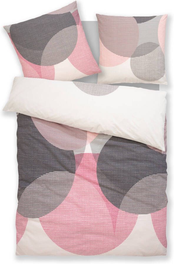 BIERBAUM Overtrekset Carla in mt. 135x200 of 155x220 cm Dekbedovertrek van katoen geometrische dekbedovertrek met ritssluiting (2-delig) - Foto 6