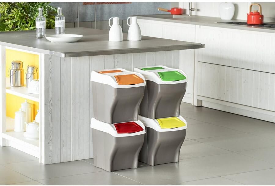 Bischof Bama Afvalscheidsysteem Afvalverzamelaar-set POKER 4 PLUS (4 stuks) - Foto 3