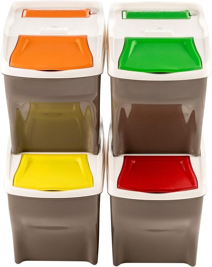 Bischof Bama Afvalscheidsysteem Afvalverzamelaar-set POKER 4 PLUS (4 stuks)