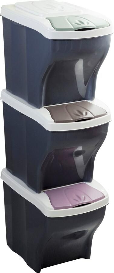 Bischof Bama Afvalscheidsysteem Fun Kunststof afneembare deksel 3-delig elk 20 liter - Foto 4