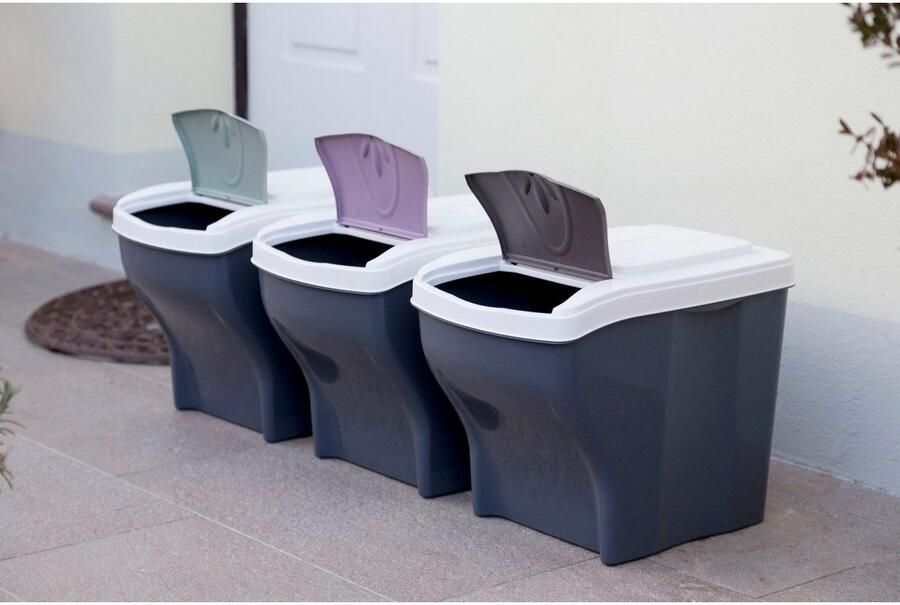 Bischof Bama Afvalscheidsysteem Fun Kunststof afneembare deksel 3-delig elk 20 liter - Foto 3