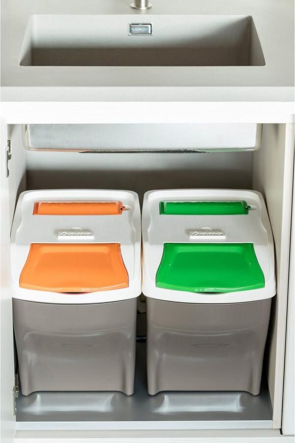 Bischof Bama Afvalscheidsysteem POKER 3 PLUS Inhoud per stuk 27 liter gemaakt in Europa (3 stuks) - Foto 4