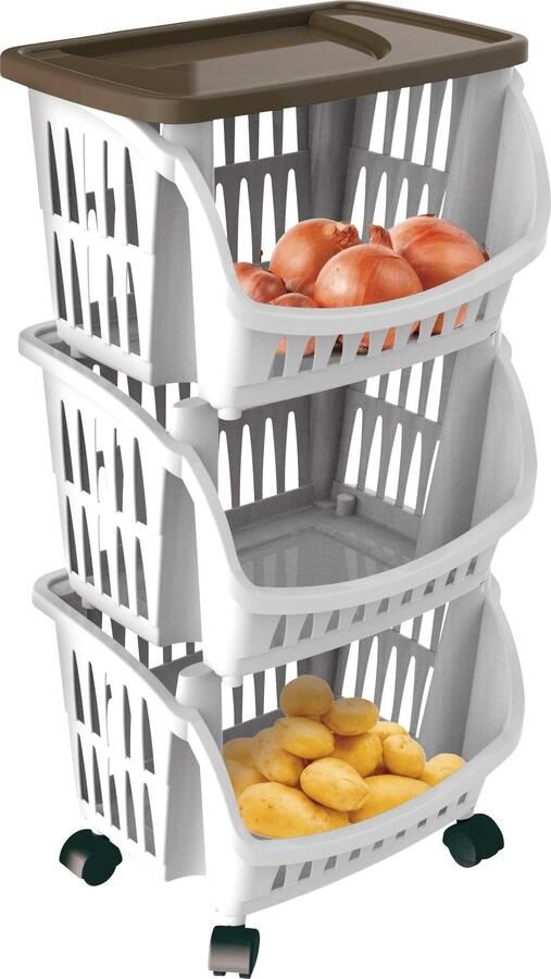 Bischof Bama Trolley BAMA Kunststof wielen 3 opbergvlakken