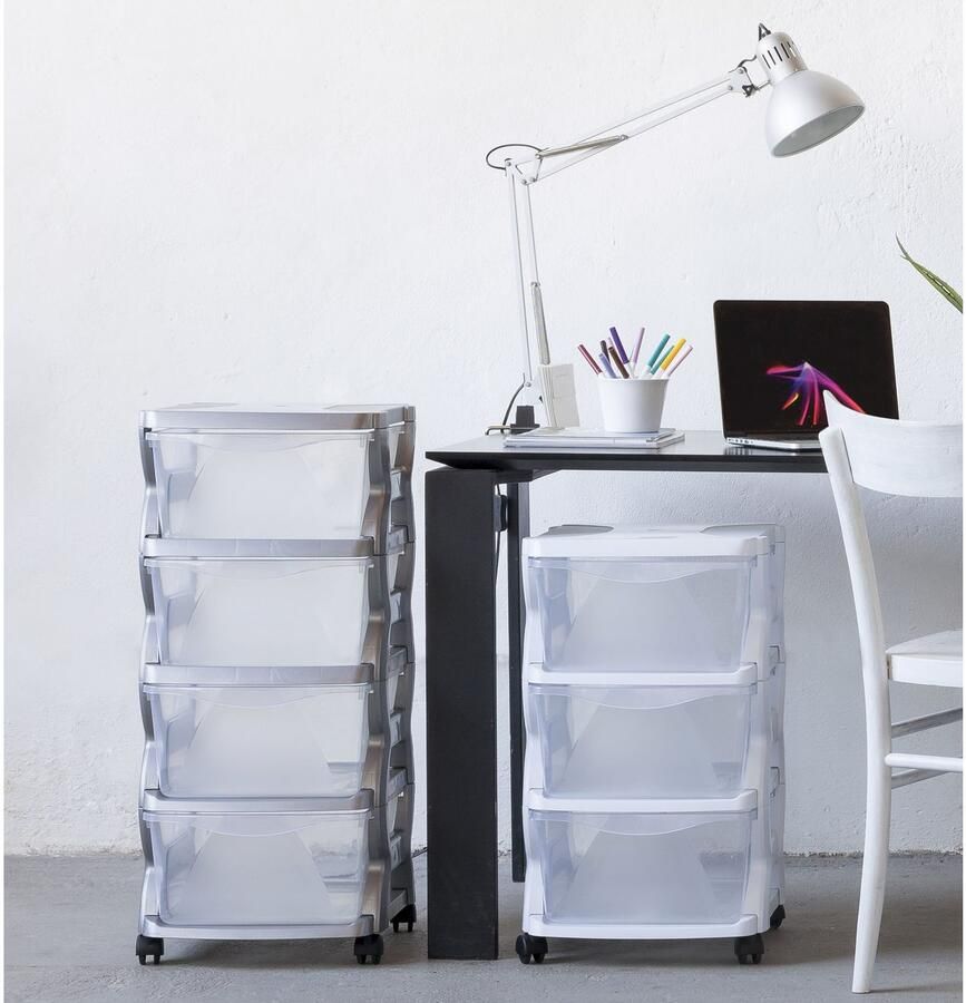 Bischof Bama Trolley Rolli 3 dozen met elk 43 8 l inhoud kunststof (4 stuks)