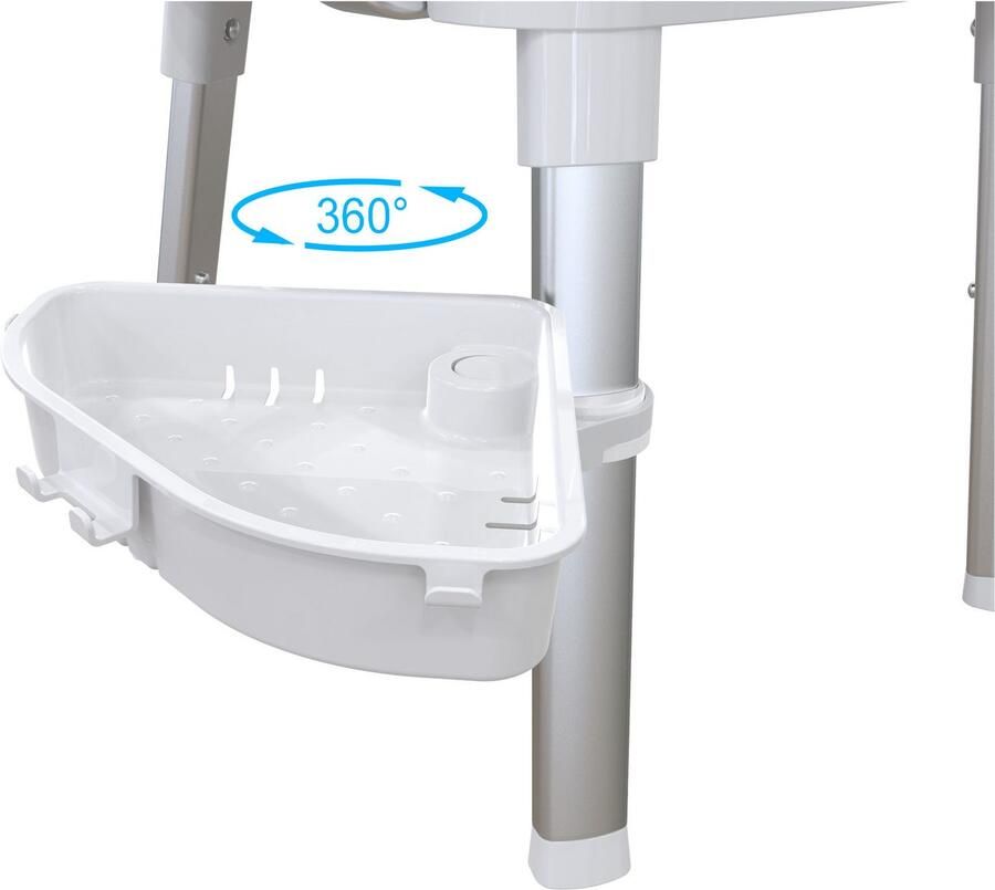 Bischof Douche en badkrukjes Splash Deluxe met zwenkbaar planchet 28x21cm - Foto 4