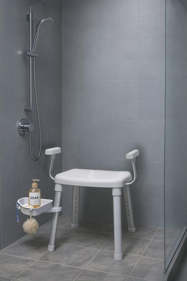 Bischof Douche en badkrukjes Tray Comfort met zwenkbaar planchet 28x21cm - Foto 6