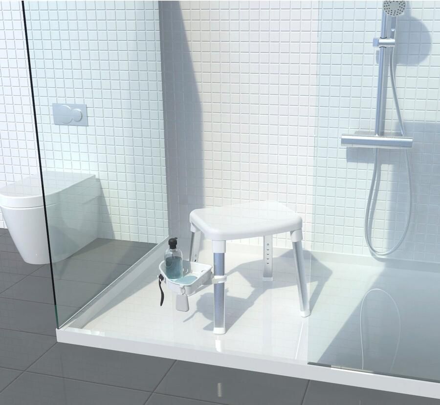 Bischof Douche en badkrukjes Tray met zwenkbaar planchet 28x21cm - Foto 2