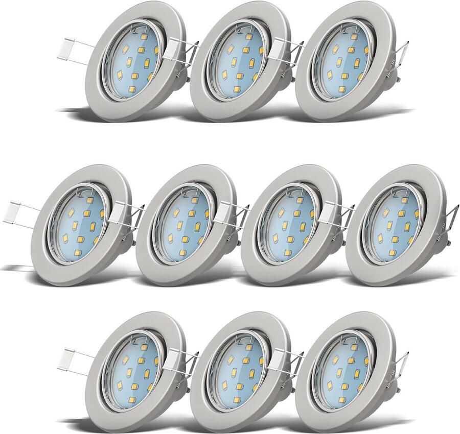 B.K.Licht LED inbouwspot LED inbouwlampen draaibaar wit incl. 3W 250lm GU10 plafondspot - Foto 7