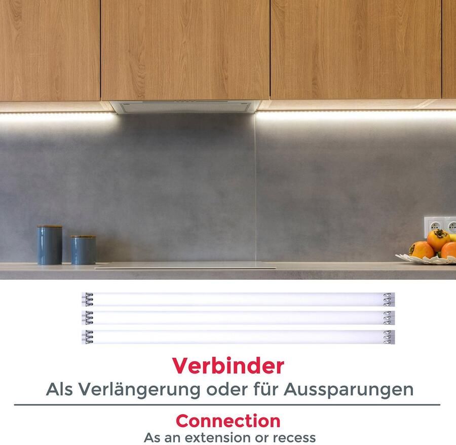 B.K.Licht Led-strepen Lacerta 2m led band set 4 strips onderbouwlamp inclusief connector - Foto 7