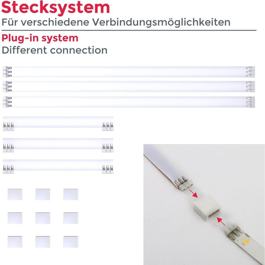 B.K.Licht Led-strepen Lacerta 2m led band set 4 strips onderbouwlamp inclusief connector - Foto 3