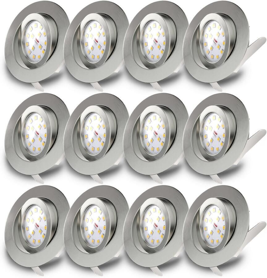 B.K.Licht Ledinbouwlamp 12-pack inbouwspots draaibare plafondspots platte spots - Foto 6
