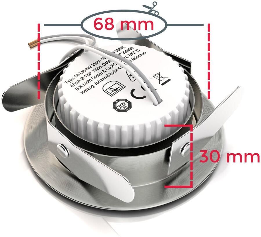 B.K.Licht Ledinbouwlamp 12-pack inbouwspots draaibare plafondspots platte spots - Foto 8