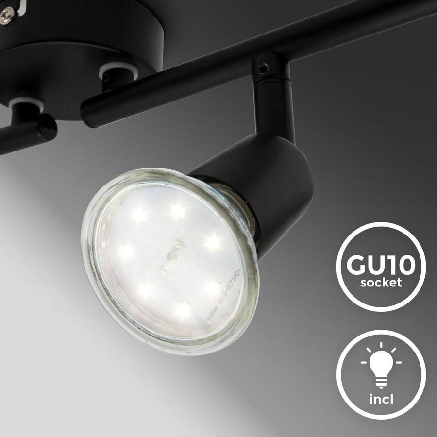 B.K.Licht Ledplafondspots BKL1546 plafondlamp draaibaar plafondspot GU10 fitting