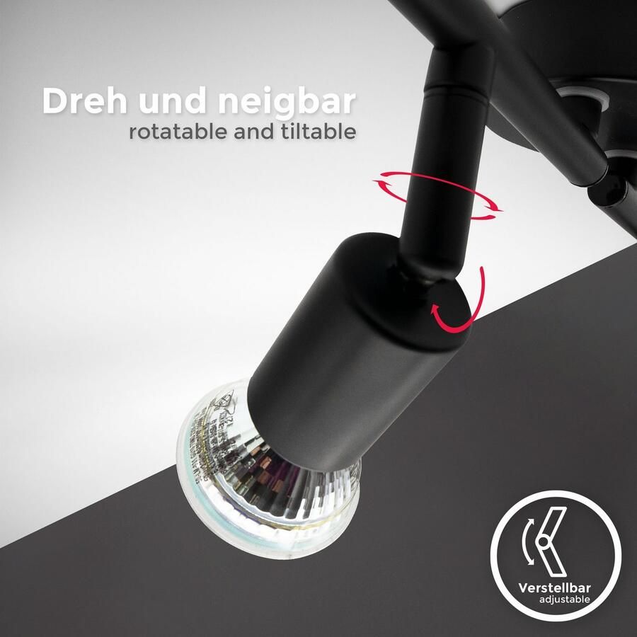 B.K.Licht Ledplafondspots BKL1546 plafondlamp draaibaar plafondspot GU10 fitting - Foto 3