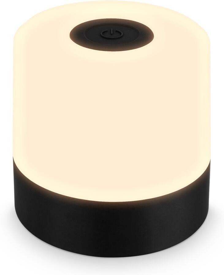 B.K.Licht Tafellamp voor buiten BK_TL1588 Accu LED tafellamp 3-niveau touchdimmer met USB 2.700 k 150 lm 2w ingebouwde batterij ip44 7x7 cm zwart (1 stuk) - Foto 9