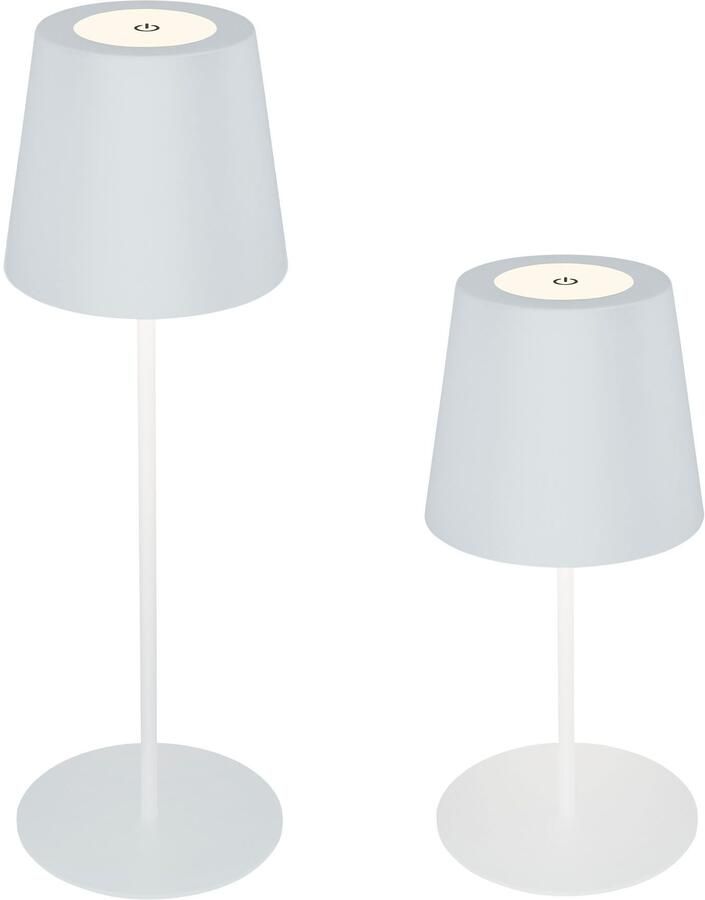 B.K.Licht Tafellamp voor buiten BK_TL1594 Accu LED tafellamp 3-niveau touchdimmer met USB 2.700 k 200 lm 2 5w ip44 12h brandduur 36 x 10 5 cm wit (1 stuk) - Foto 9