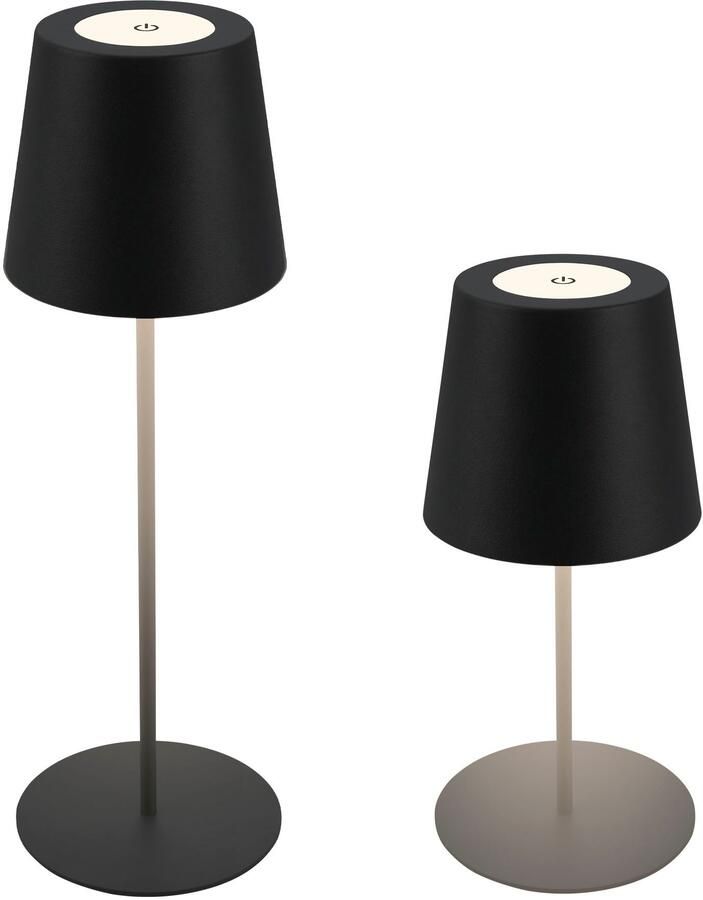 B.K.Licht Tafellamp voor buiten BK_TL1595 Accu LED tafellamp 3-niveau touchdimmer met USB 2.700 k 200 lm 2 5w ip44 12h brandduur 36 x 10 5 cm zwart (1 stuk) - Foto 9