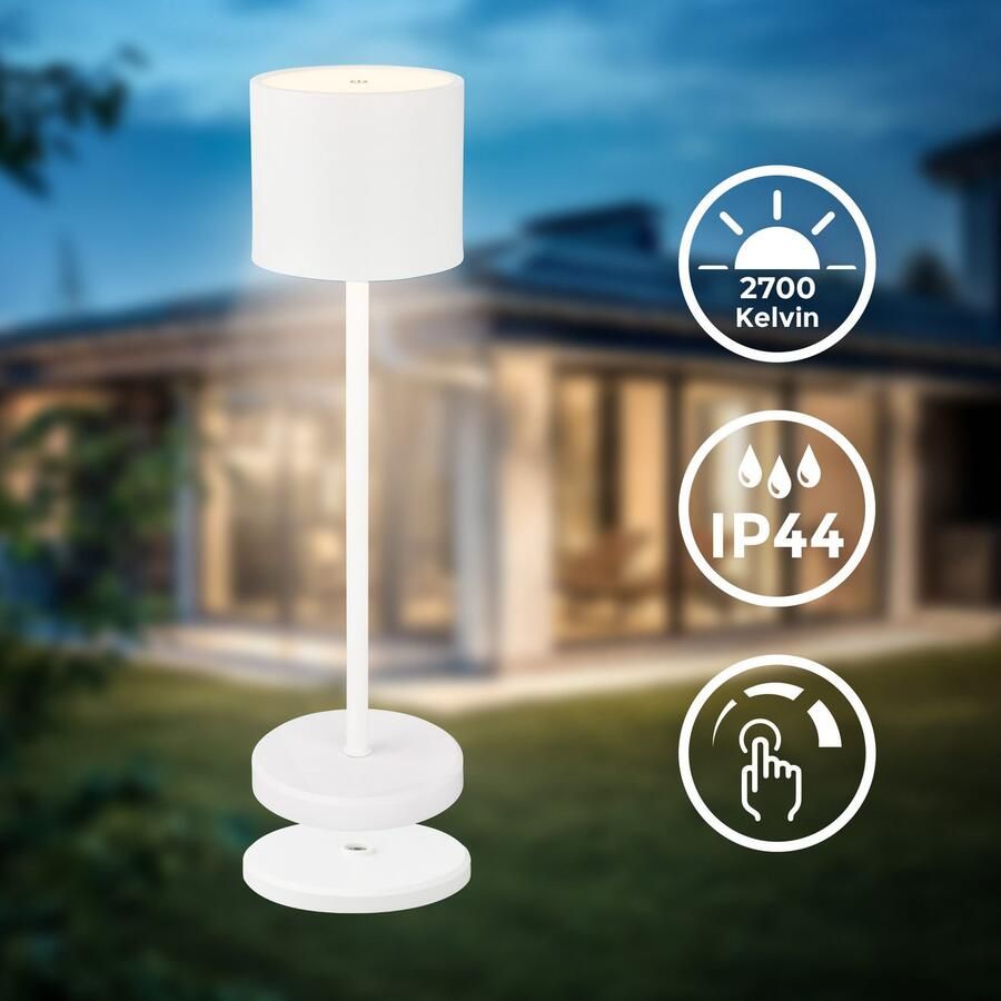 B.K.Licht Tafellamp voor buiten BK_TL1607 Accu tafellamp met oplaadstation 3-niveau touchdimmer IP44 (1 stuk) - Foto 2