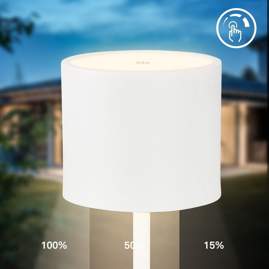 B.K.Licht Tafellamp voor buiten BK_TL1607 Accu tafellamp met oplaadstation 3-niveau touchdimmer IP44 (1 stuk) - Foto 5