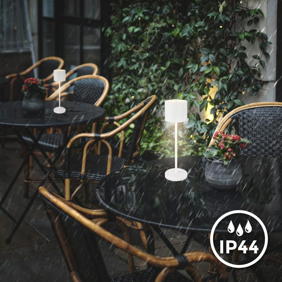 B.K.Licht Tafellamp voor buiten BK_TL1607 Accu tafellamp met oplaadstation 3-niveau touchdimmer IP44 (1 stuk) - Foto 7