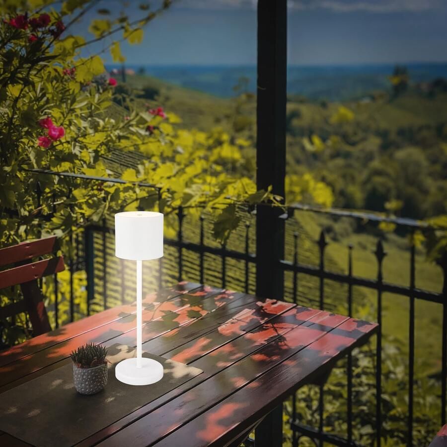 B.K.Licht Tafellamp voor buiten BK_TL1607 Accu tafellamp met oplaadstation 3-niveau touchdimmer IP44 (1 stuk) - Foto 8