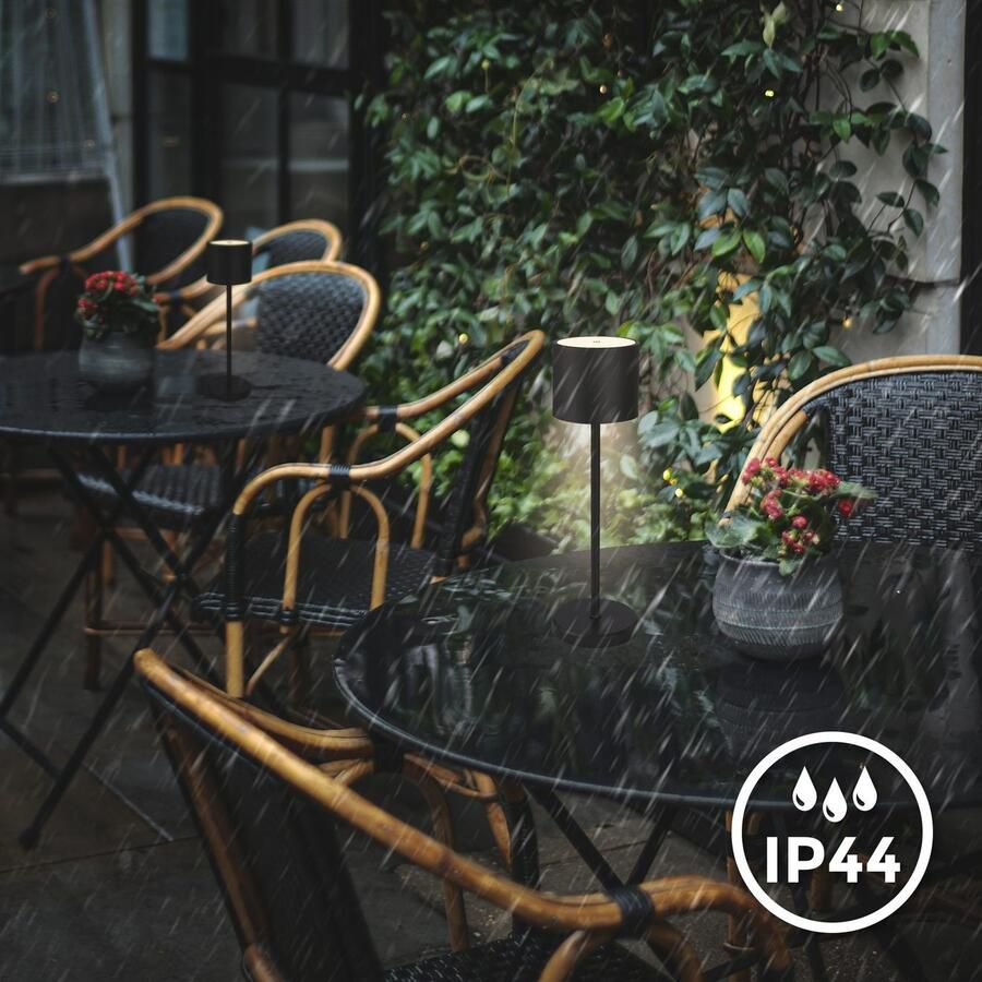 B.K.Licht Tafellamp voor buiten BK_TL1608 Accu tafellamp met oplaadstation 3-niveau touchdimmer IP44 (1 stuk) - Foto 6