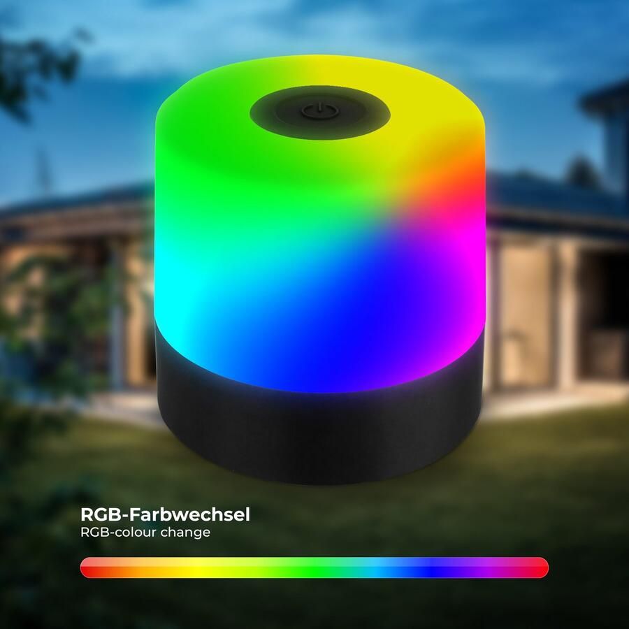 B.K.Licht Tafellamp voor buiten BKL1590 Draadloze RGB tafellamp 4-niveau dimmer met USB - Foto 2