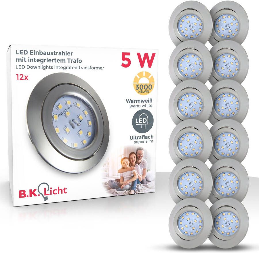 B.K.Licht Ledinbouwlamp 12-pack inbouwspots draaibare plafondspots platte spots - Foto 9