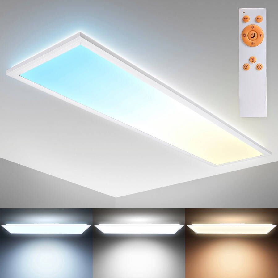 B.K.Licht Led-plafondlamp BK_PL1496 LED plafondlamp dimbaar LED paneel met afstandsbediening (1 stuk)