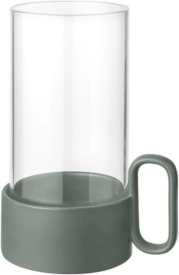 BLOMUS Kandelaar Windlicht YURAGI van steengoed en glas hoogte ca. 21 cm (1 stuk) - Foto 2